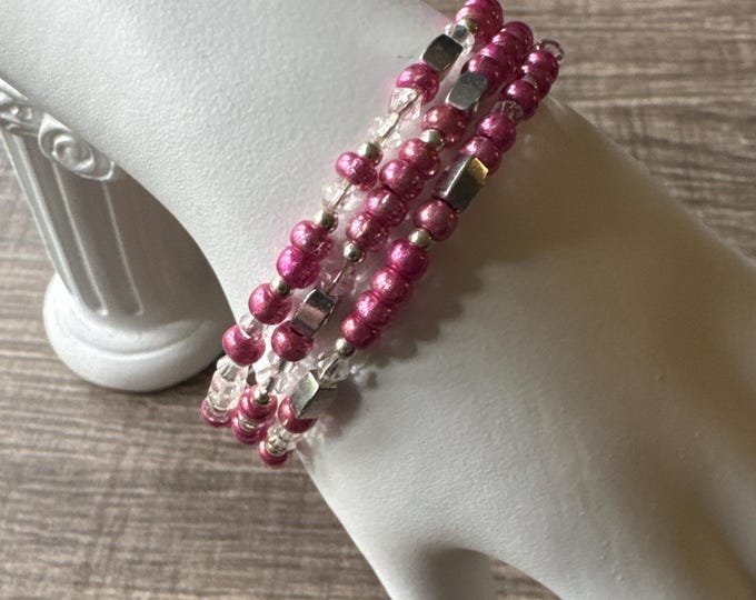 Morse Code Memory Wire Bracelet | Message in a Bracelet | Beaded Bracelet | Support Bracelet