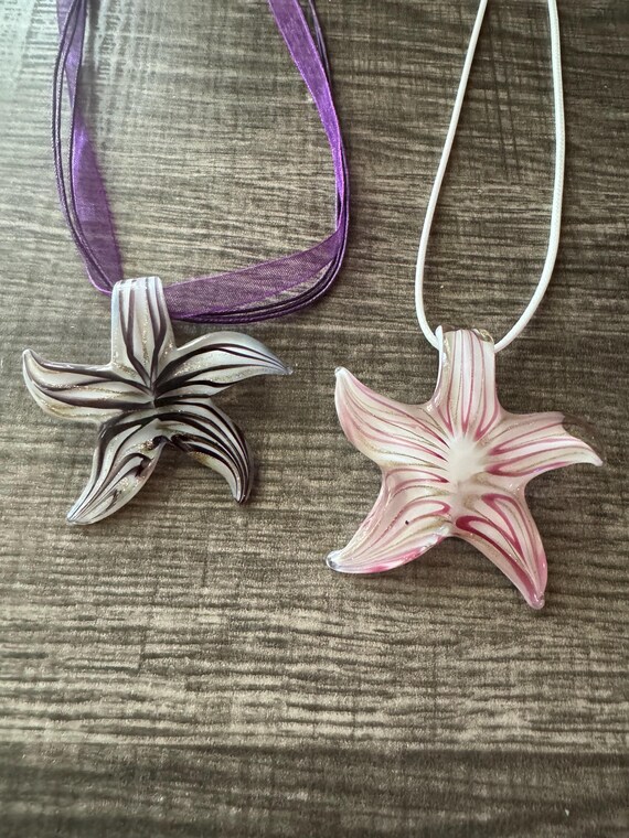 Lampwork Starfish Pendant Necklace | Starfish Pendant Necklace