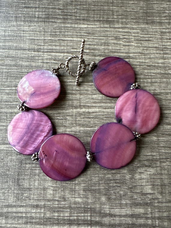Pink Shell Bead Bracelet