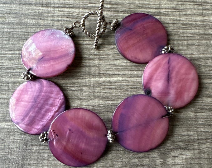 Pink Shell Bead Bracelet