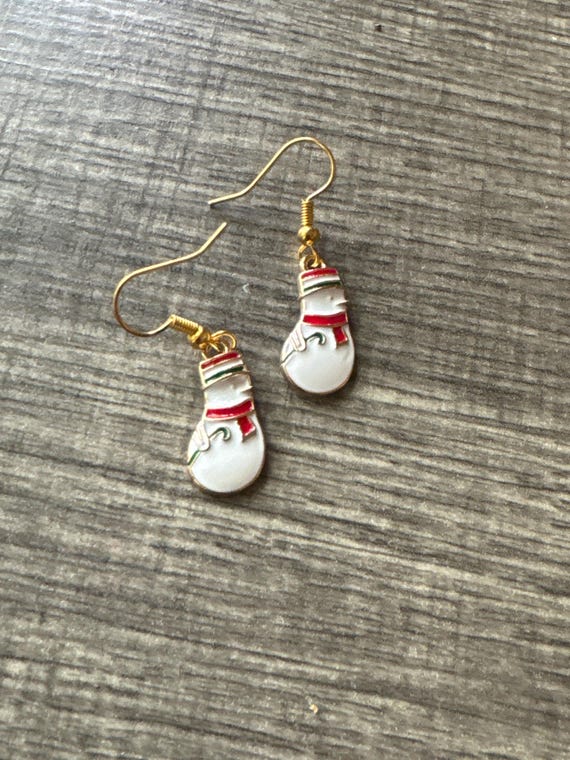 Enamel Snowman Earrings