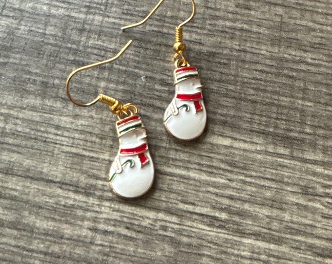 Enamel Snowman Earrings