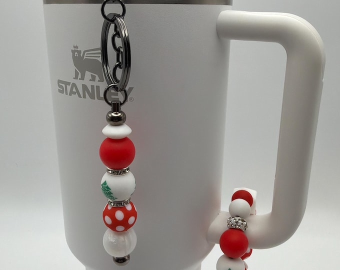 Christmas Tree Tumbler Handle Bracelet | Stanley Cup Accessories | Cup Handle Bracelet | Christmas  Straw Charm/Purse Charm