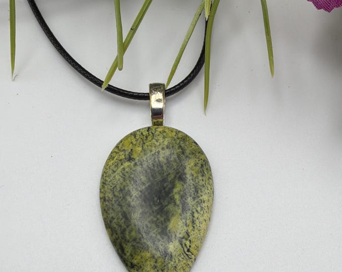 Rainforest Jasper Cabochon Pendant | Jasper Pendant Necklace