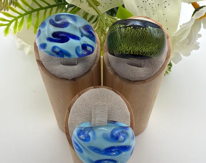 Size 9 1/2 * Lampwork Glass Rings | Assorted Glass Rings | Murano Glass Inspired Glass Rings