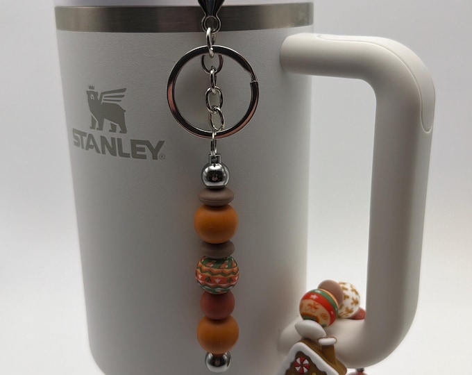 Gingerbread House Tumbler Set | Stanley Cup Accessories | Gingerbread Handle Bracelet | Gingerbread Straw Charm/Purse Charm