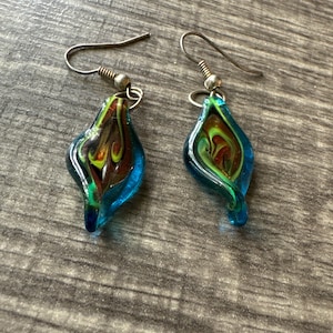 Blue Color Murano Glass Earrings