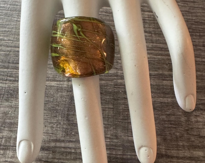 Gold Murano Glass Ring