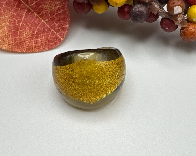 Size 4 1/2 - Assorted Glass Rings - Murano Glass Inspired Glass Rings