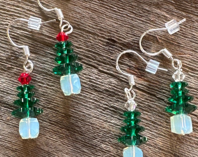 Christmas Tree  | Swarovski  Earrings | Swarovski crystals | Sterling silver