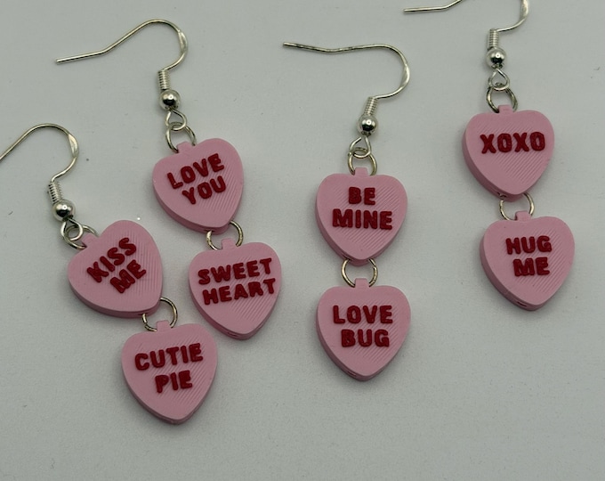 Pink Heart Bead Earrings | Valentine’s Heart Earrings