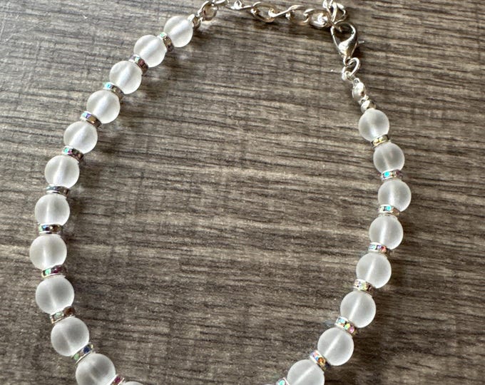 Seaglass Bracelet | White Seaglass Bracelet