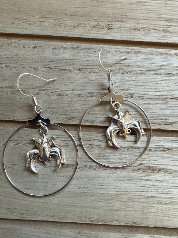 Bat Hoop Earrings