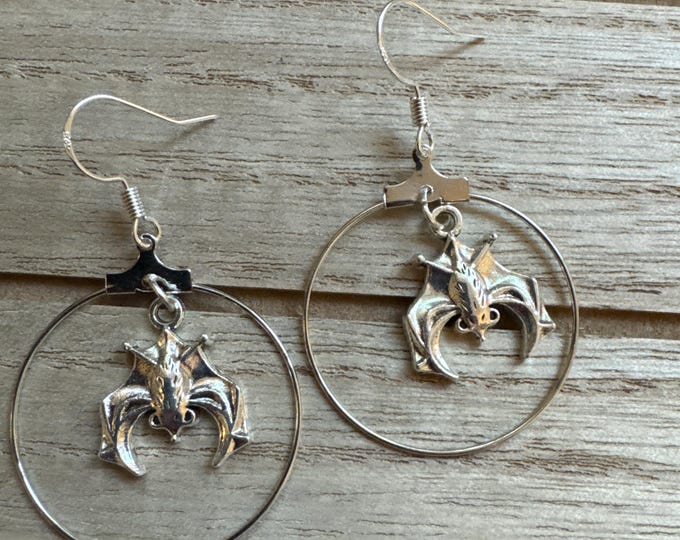 Bat Hoop Earrings