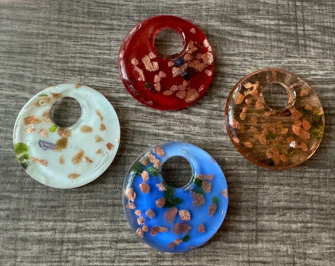 Circle Pendant Necklace | Lampwork Glass Circle