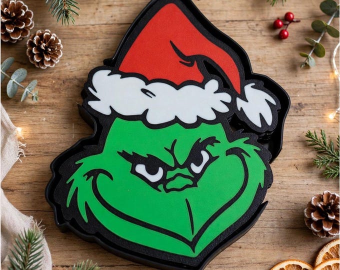 Christmas Green Character Decoration – 3D Printed Holiday Figure, Funny Christmas Decor, Xmas Gift - Set of 5
