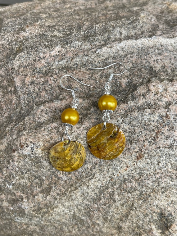 Yellow Shell Earrings