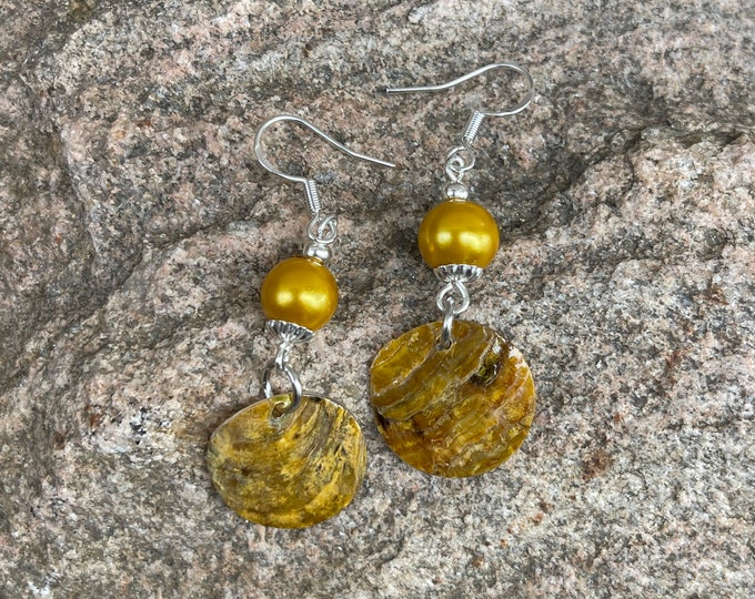 Yellow Shell Earrings