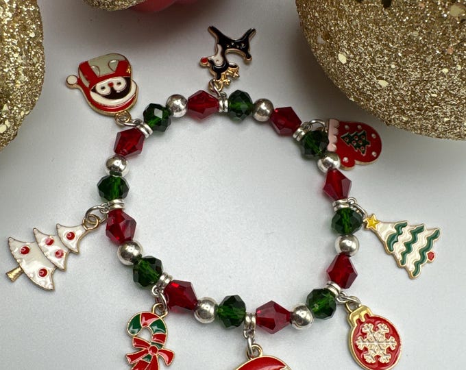 Christmas Charm Bracelet | Christmas Bracelet | Stretch Bracelet