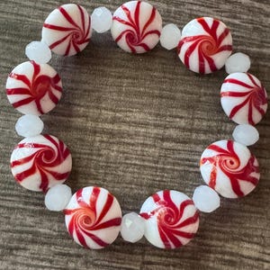Peppermint Bracelet | Lampwork Peppermint Bracelet
