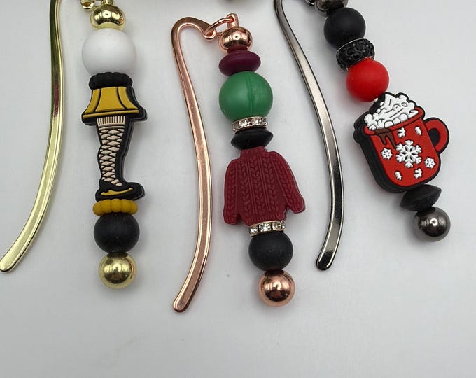 Christmas Themed Bookmarks | Beaded Bookmarks | Stocking Stuffers