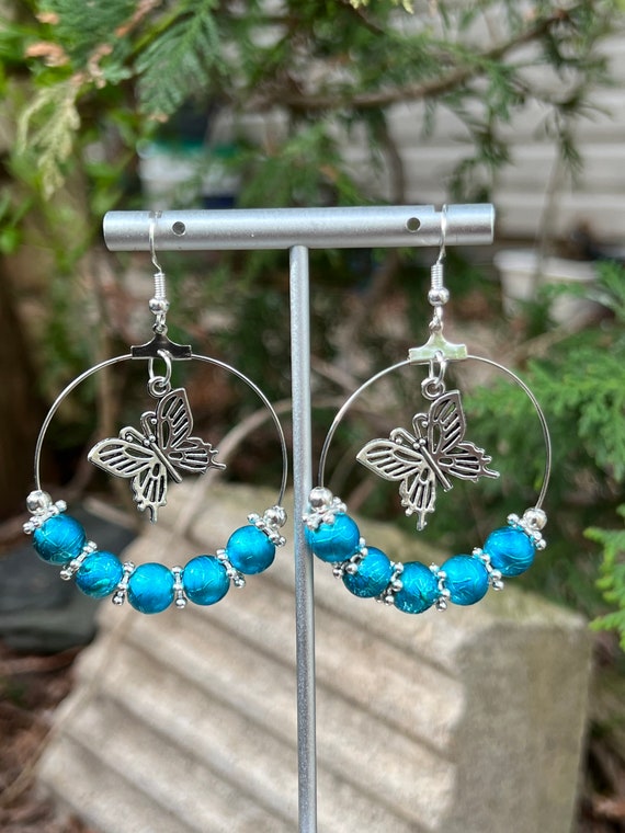 Butterfly Hoop Earrings