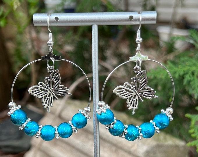 Butterfly Hoop Earrings