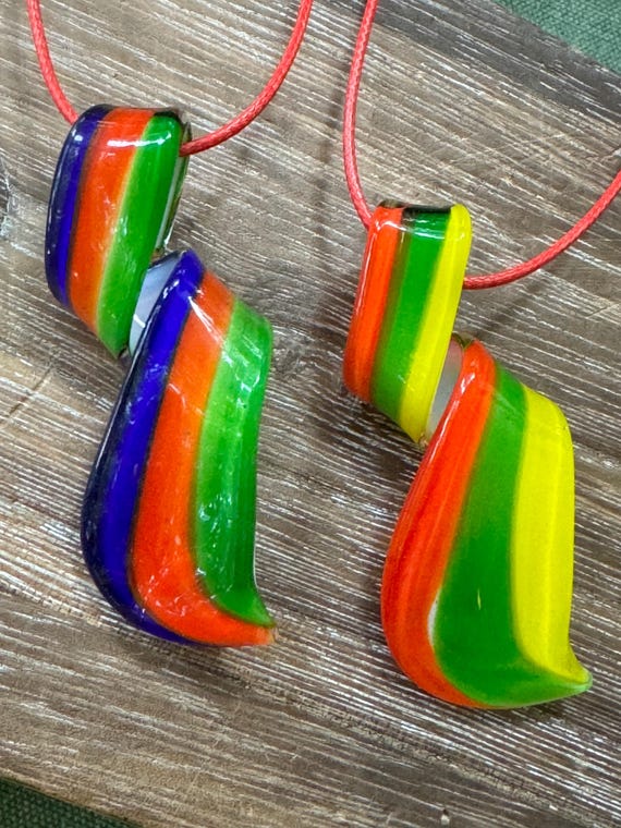Colorful Spiral Pendant | Murano Glass Spiral | Spiral Pendant Necklace