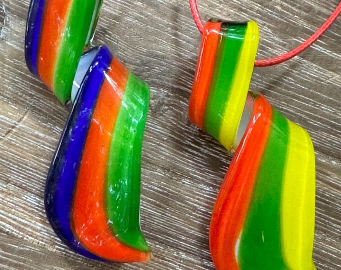 Colorful Spiral Pendant | Murano Glass Spiral | Spiral Pendant Necklace
