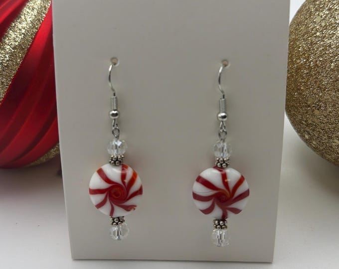Peppermint Candy Earrings | Candy Cane Earrings | Christmas Earrings | Stocking Stuffers