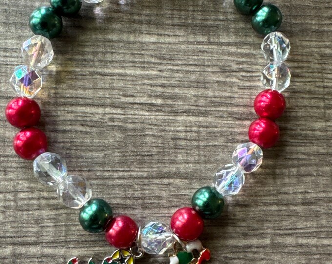 Christmas Bracelet with Christmas Tree & Stocking Charm