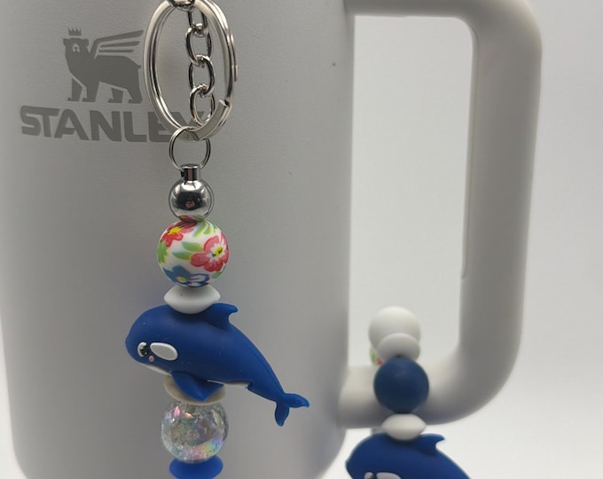 Whale Tumbler Handle Bracelet | Stanley Cup Accessories | Cup Handle Bracelet | Whale Straw Charm/Purse Charm