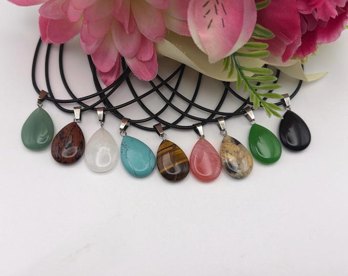 Teardrop Gemstone Pendant Necklaces | Gemstone Pendants