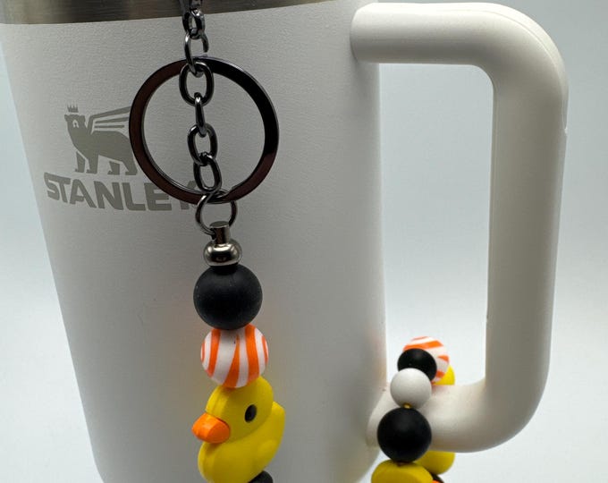 Yellow Duck Tumbler Set | Stanley Cup Accessories | Duck Straw Charm | Yellow Duck Key Chain/Purse Charm | Duck Handle Bracelet