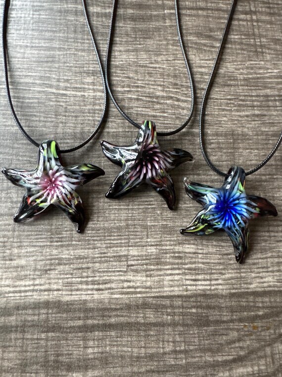 Murano Glass Starfish Pendant Necklace | Starfish Pendant Necklace