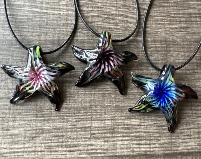 Murano Glass Starfish Pendant Necklace | Starfish Pendant Necklace