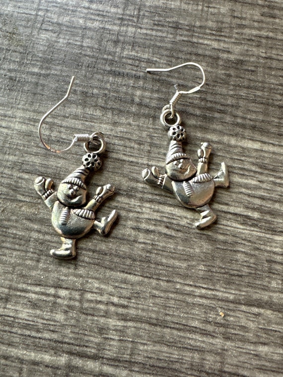 Snowman Earrings | Silver Snowman Earrings | Christmas Earrings | Winter Earrings | Stocking Stuffers