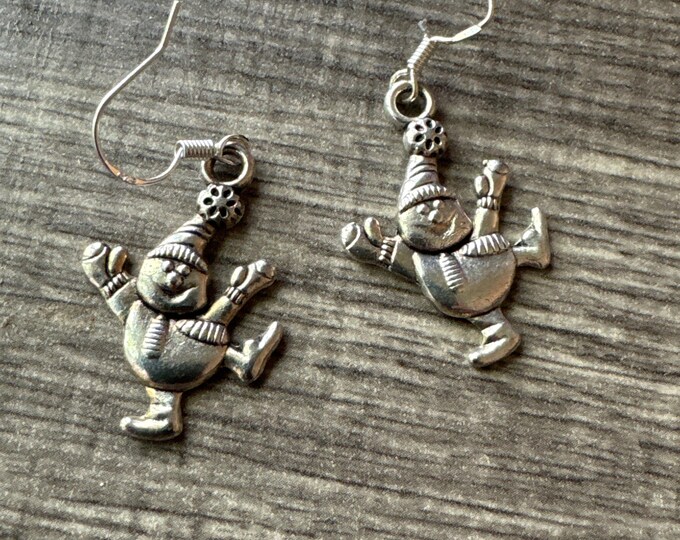 Snowman Earrings | Silver Snowman Earrings | Christmas Earrings | Winter Earrings | Stocking Stuffers