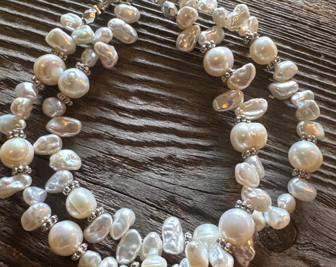 Freshwater Pearls Bracelet | Rice Pearls | Cultured Pearls | Freshwater Pearl Multi-Strand Bracelet