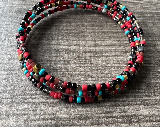 Seed Bead Memory Wire Bracelet