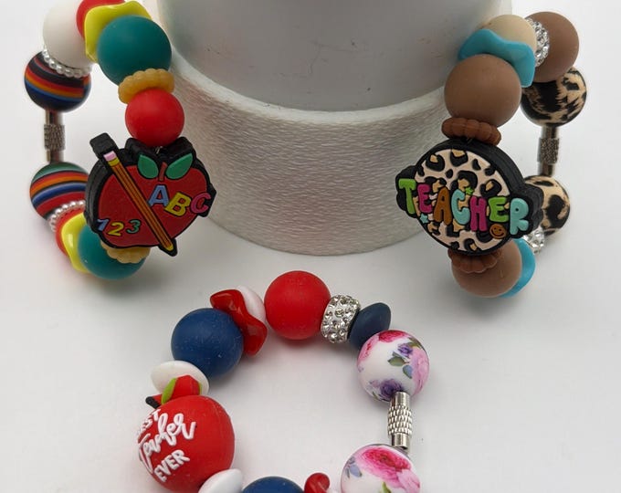Teacher Tumbler Handle Bracelet | Teacher Bracelet | Stanley Cup Accessories