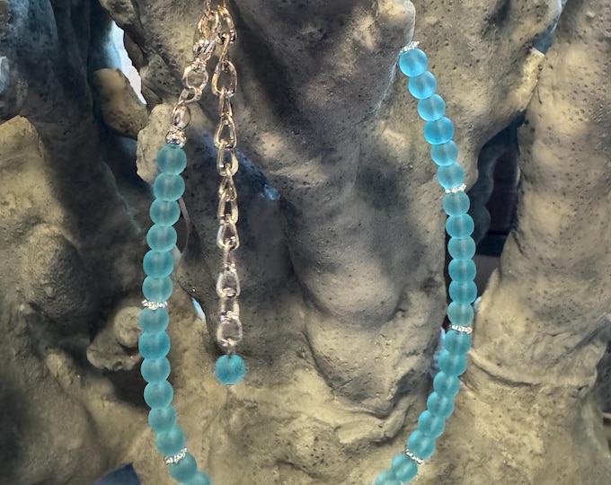 Seaglass Anklet | Turquoise Blue Seaglass Anklet