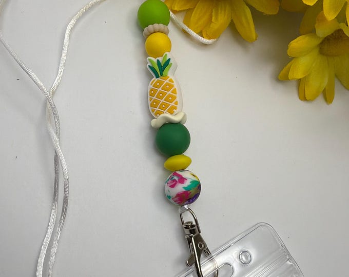 Pineapple Lanyard | Pineapple Silicone Bead Lanyard | Cruise Lanyard