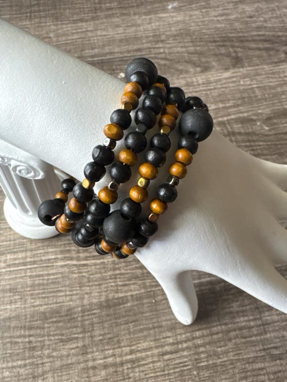 Black/Brown Bead | Morse Code | Memory Wire Bracelet | Message in a Bracelet | Beaded Bracelet | Support Bracelet