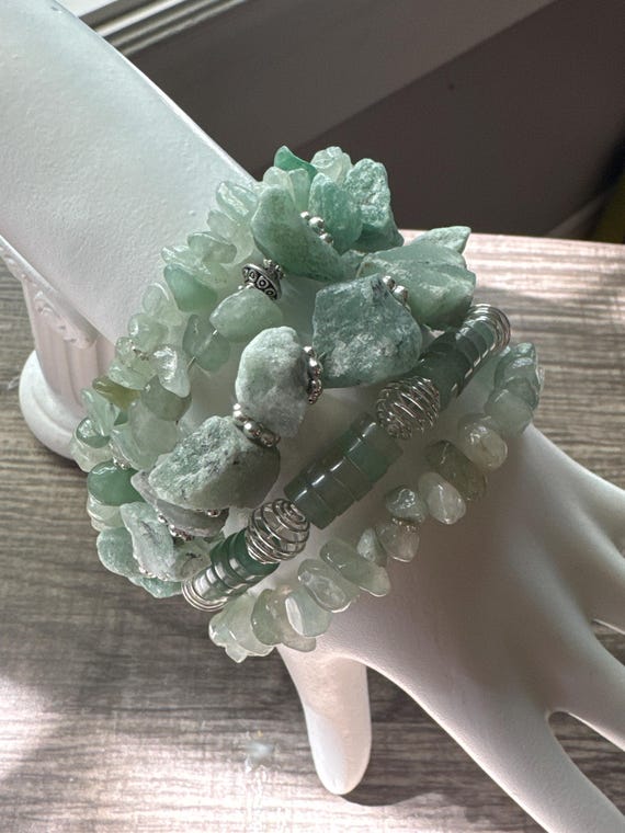Green Aventurine Memory Wire Bracelet | Aventurine Bracelet