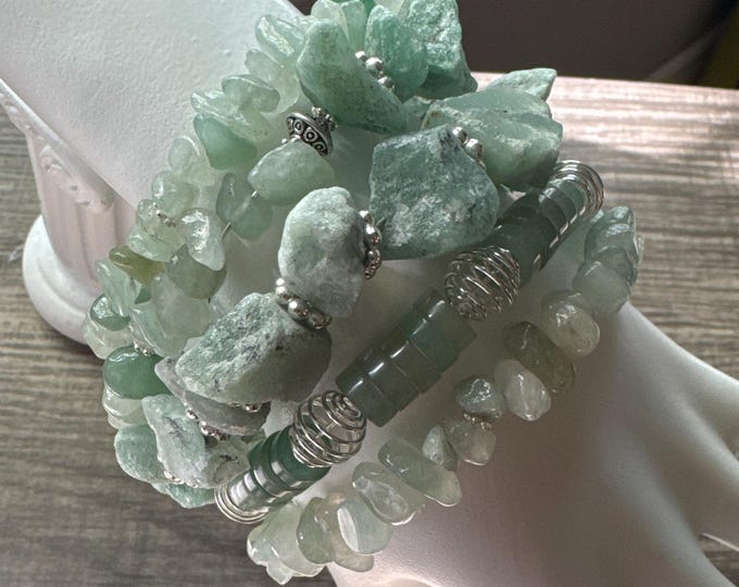 Green Aventurine Memory Wire Bracelet | Aventurine Bracelet