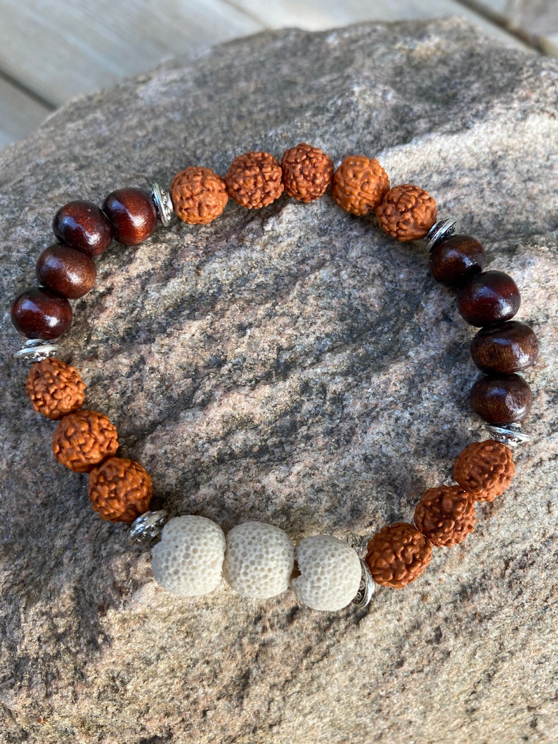 Lava Diffuser /& Rudraksha Beaded Bracelet