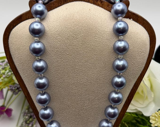 18” Purple Pearl Necklace | Statement Necklace | Pearl Necklace