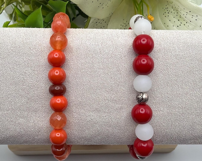 Carnelian Stretch Bracelet | Beaded Bracelet | Morse Code - Faith | Message in a Bracelet | Quote Bracelet