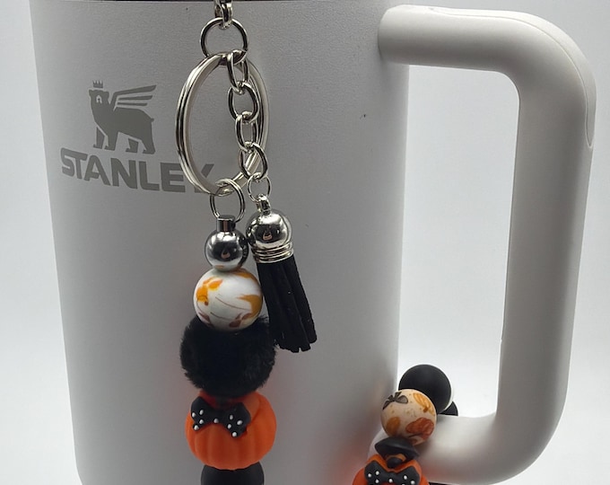 Pumpkin Tumbler Set | Pumpkin Straw Charm | Pumpkin Handle Bracelet | Stanley Cup Accessories | Halloween Pumpkin Set
